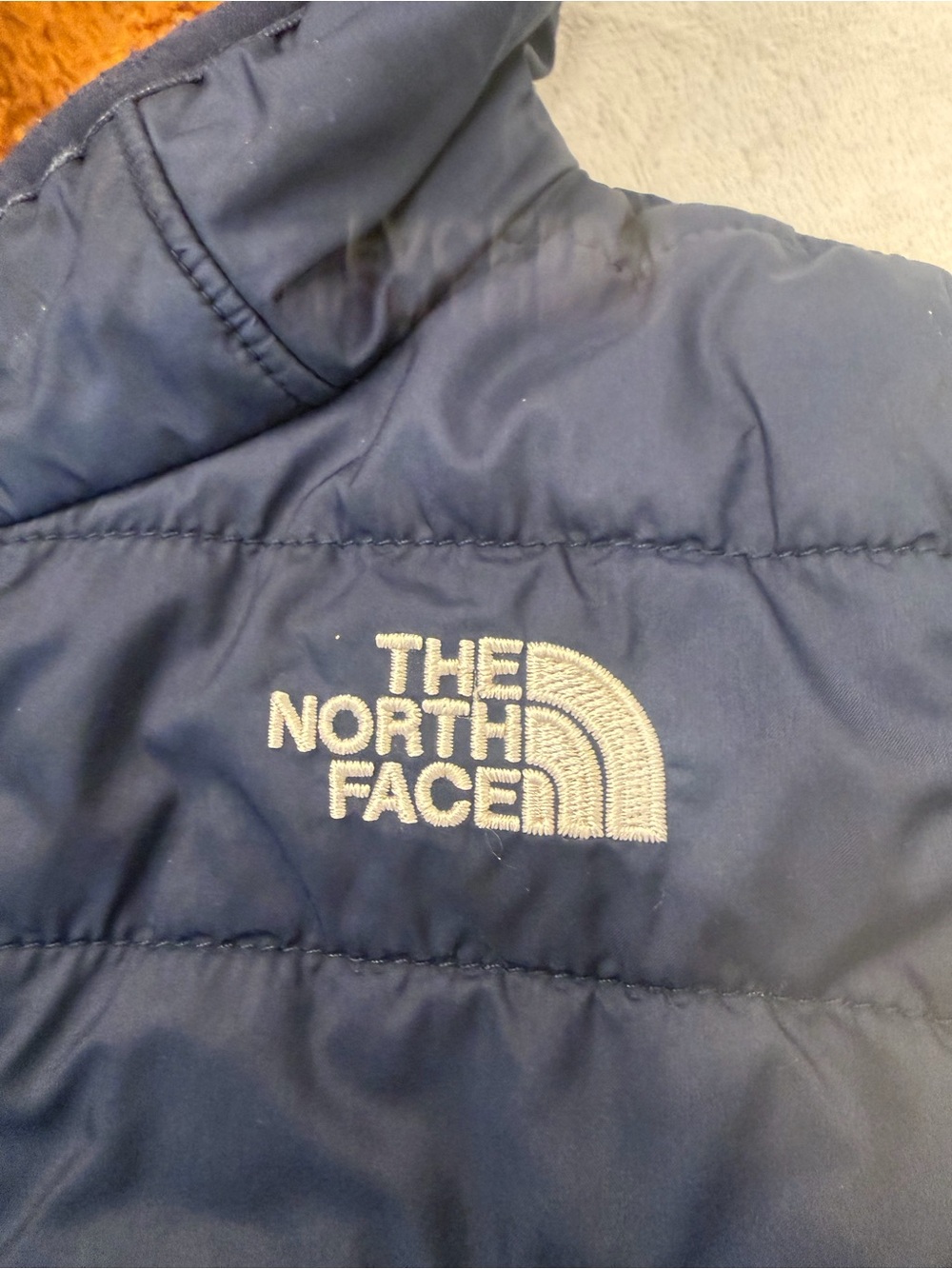 The North Face Boys Navy & Blue Camo-Print Hooded Puffer Jacket - Picture 2 of 4